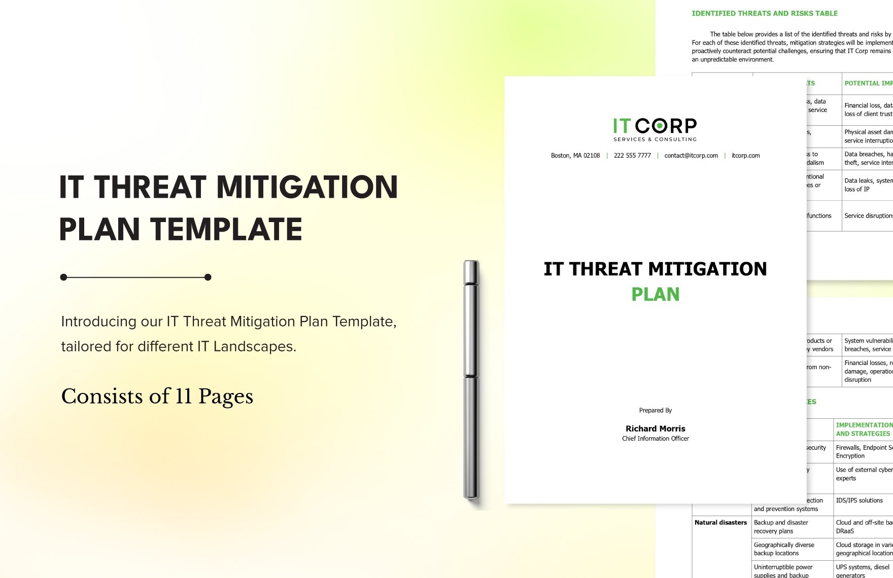 IT Threat Mitigation Plan Template
