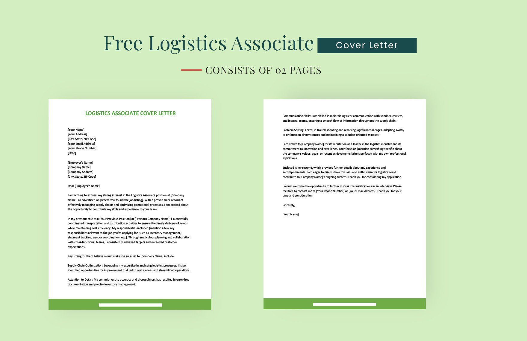 Logistics Associate Cover Letter