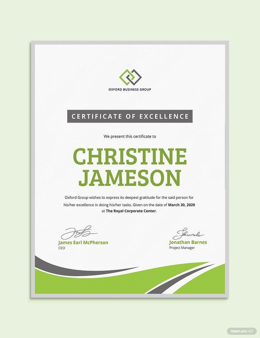 Free Modern Employee Excellence Certificate Template
