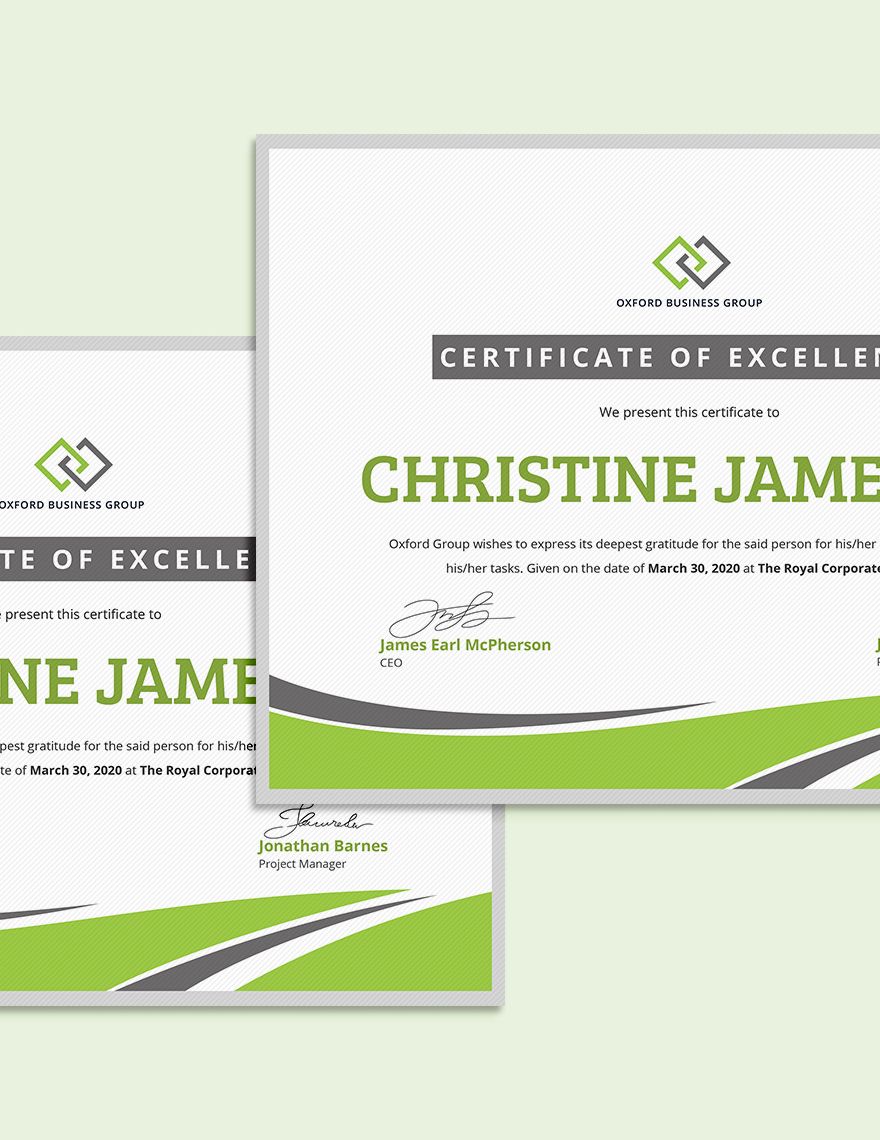Modern Employee Excellence Certificate Editable