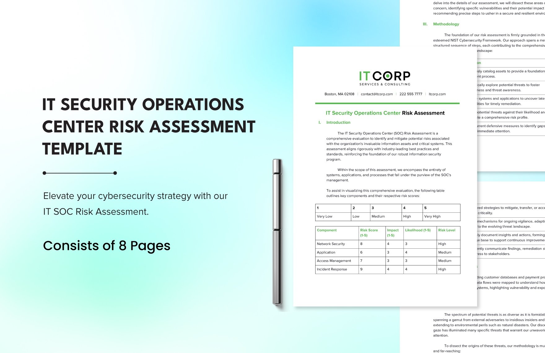 IT Security Operations Center Risk Assessment Template