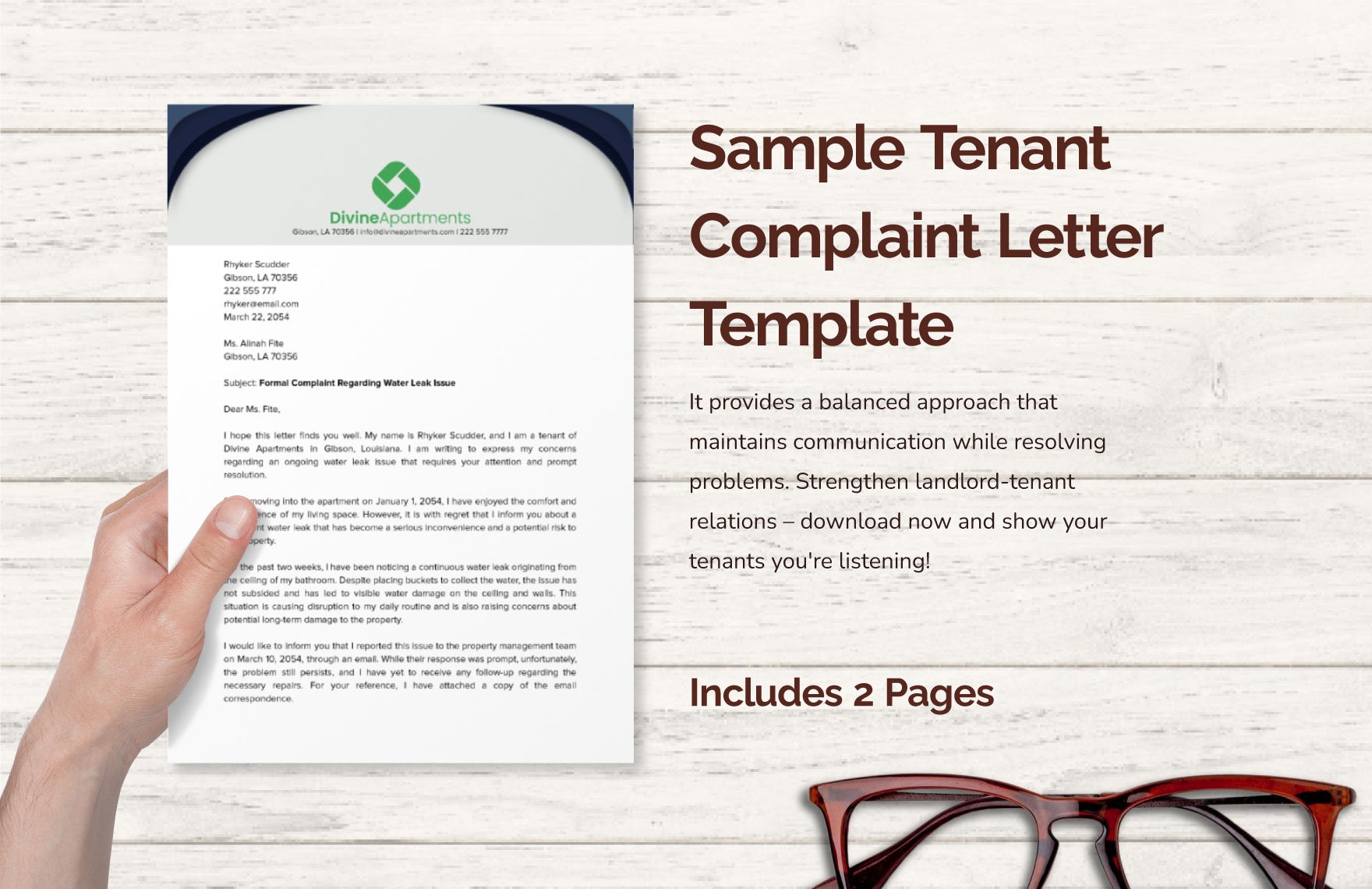 Sample Tenant Complaint Letter Template