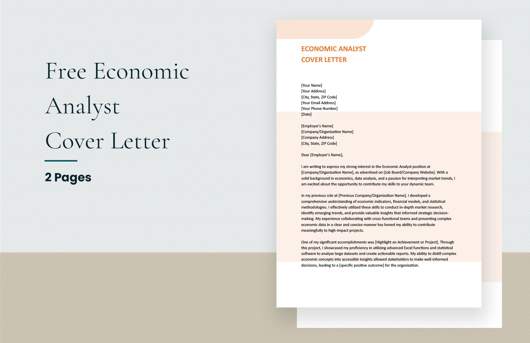 Economic Analyst Cover Letter