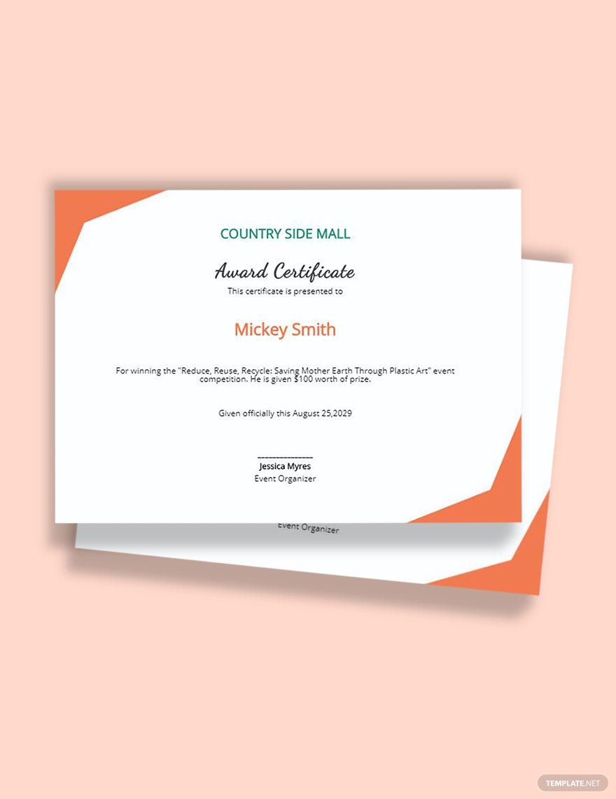 Free Simple Winner Certificate Template