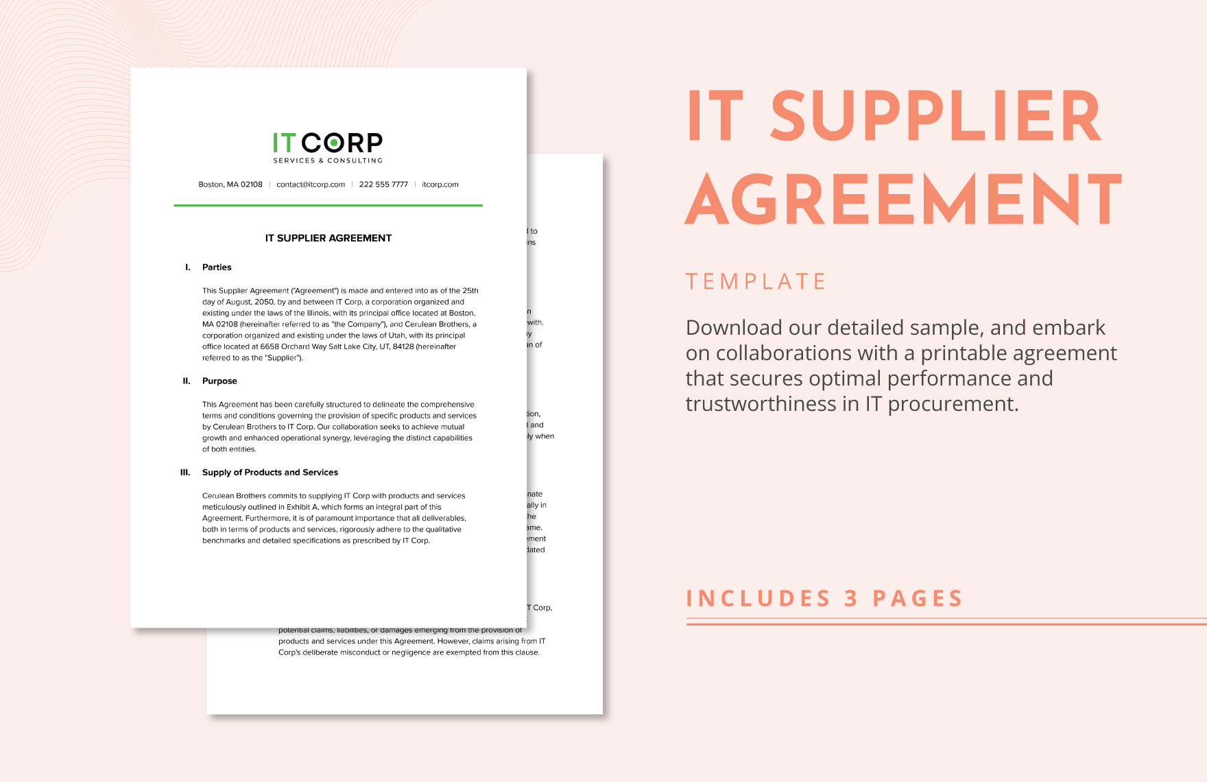 IT Supplier Agreement Template