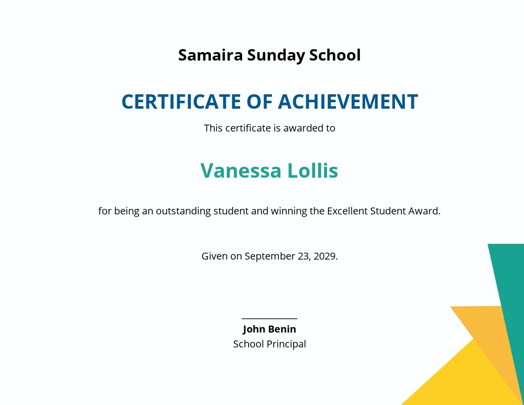 Sunday School Certificate Template - Google Docs, Illustrator, InDesign, Word, Apple Pages, PSD, Publisher