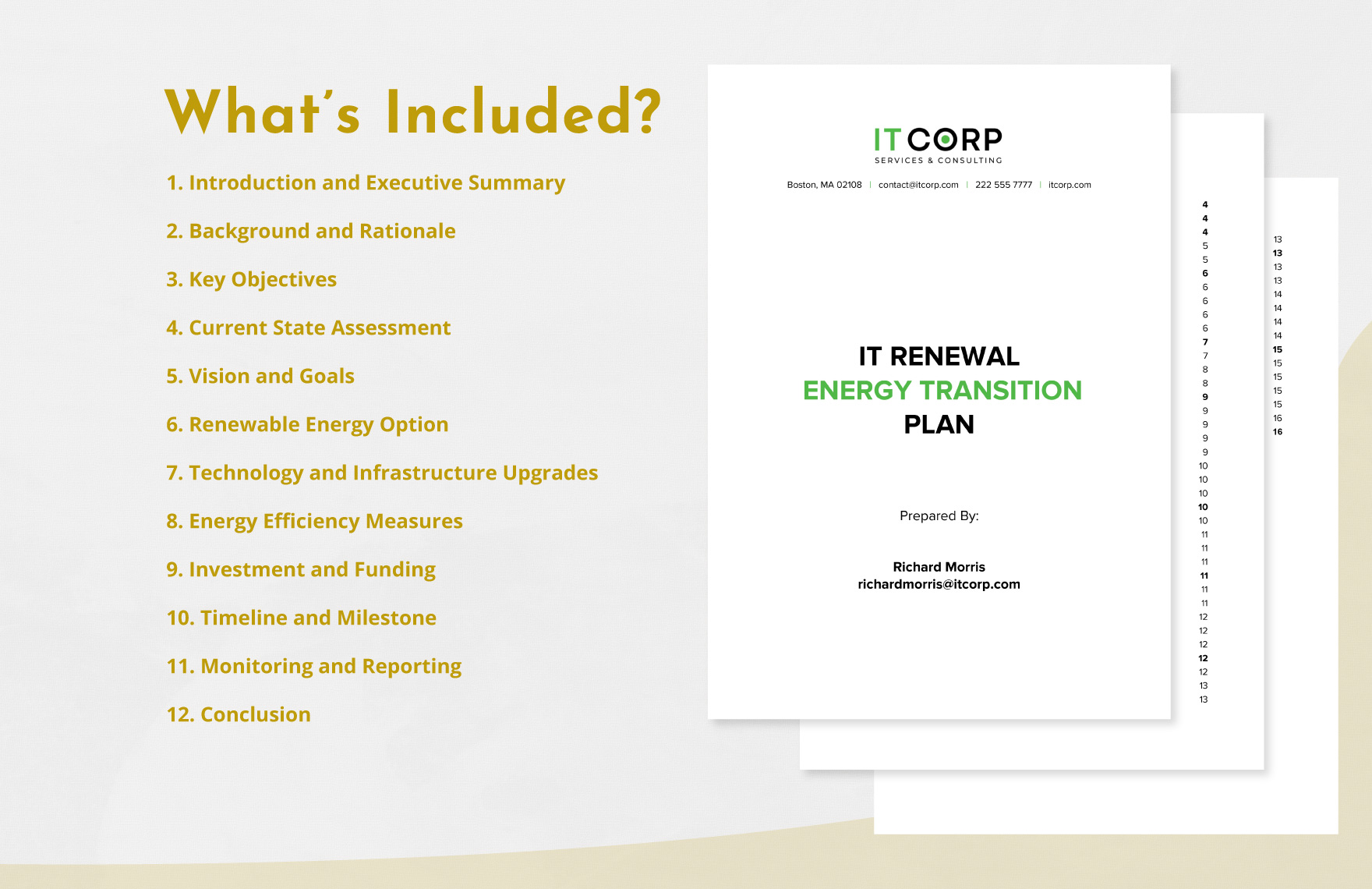 IT Renewable Energy Transition Plan Template
