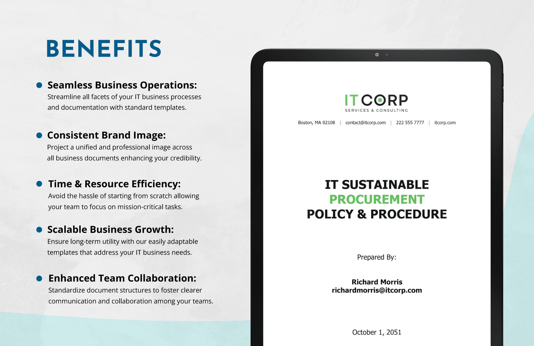 IT Sustainable Procurement Policy & Procedure Template