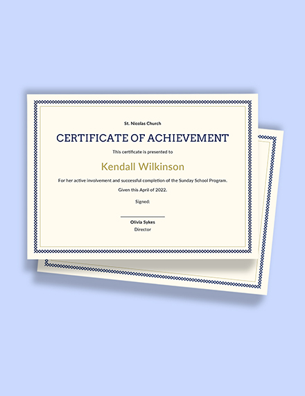 Certificate of Achievement - Google Docs, Illustrator, InDesign, Word ...