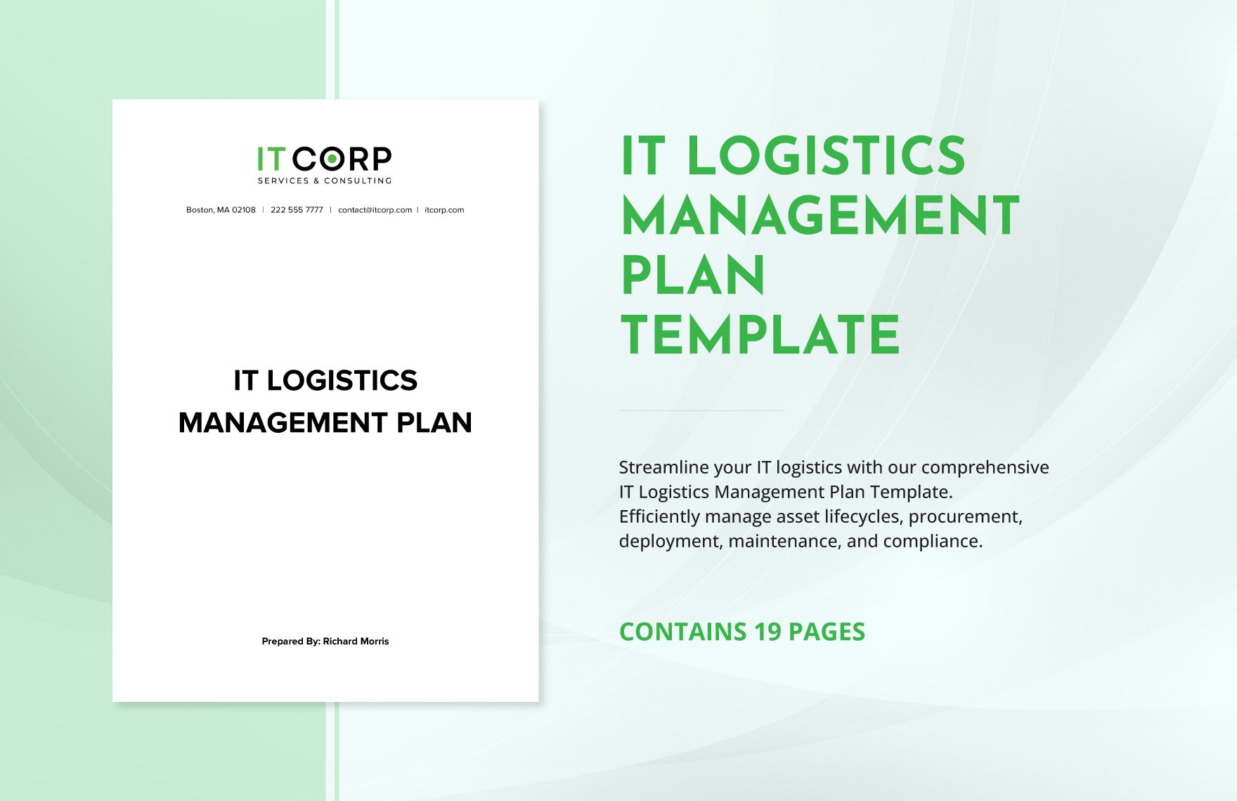 IT Logistics Management Plan Template