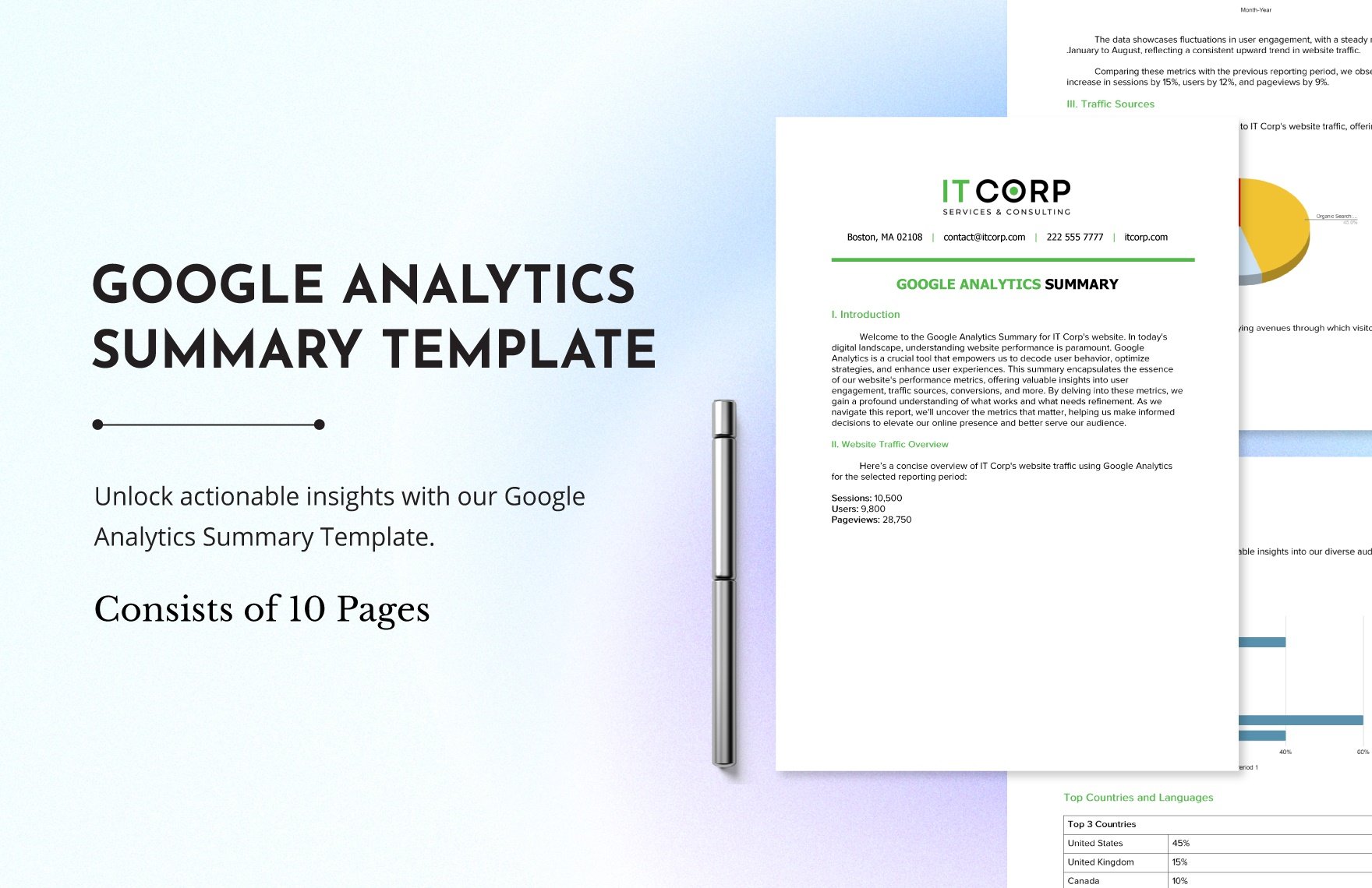 google-analytics-summary-template