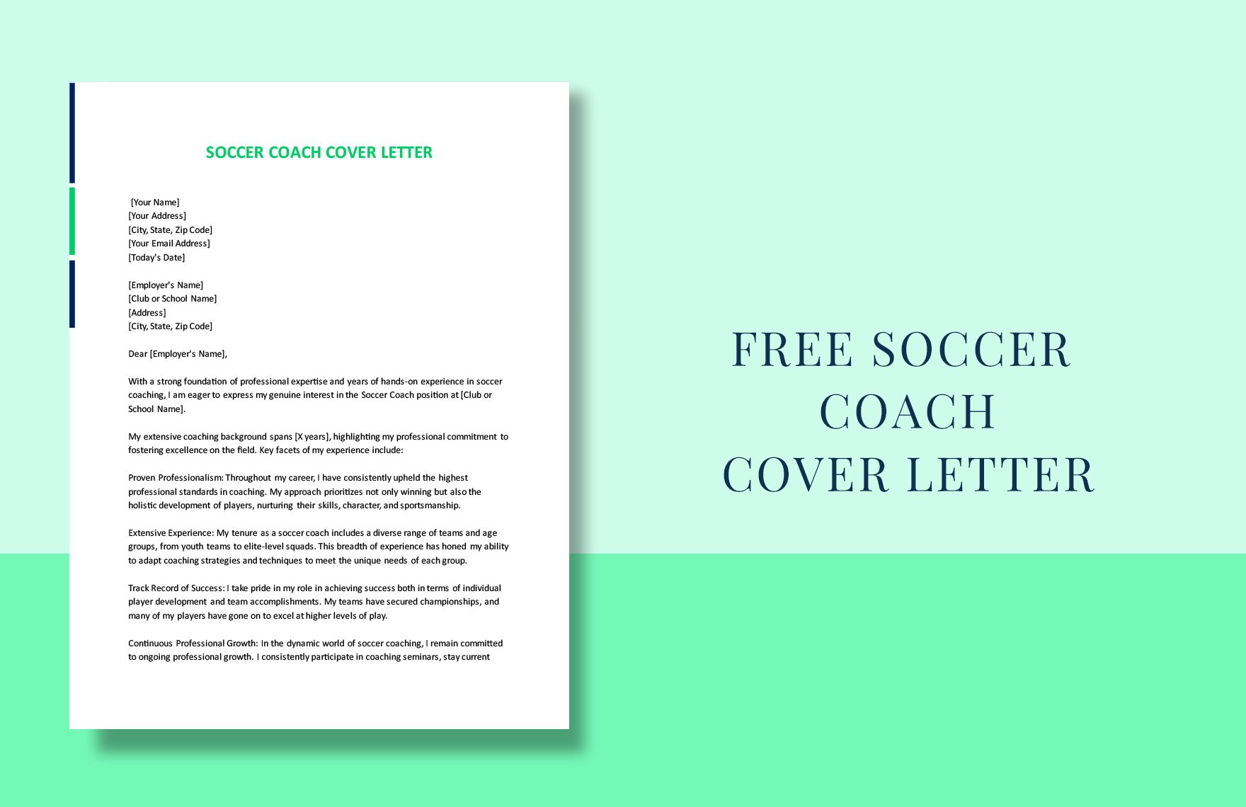 Soccer Coach Cover Letter in Word, Google Docs, PDF