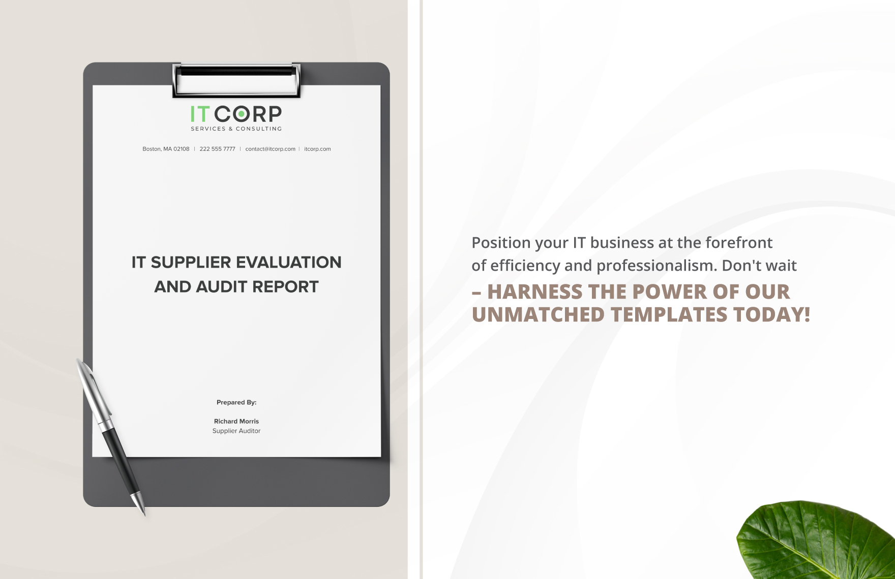 IT Supplier Evaluation and Audit Report Template