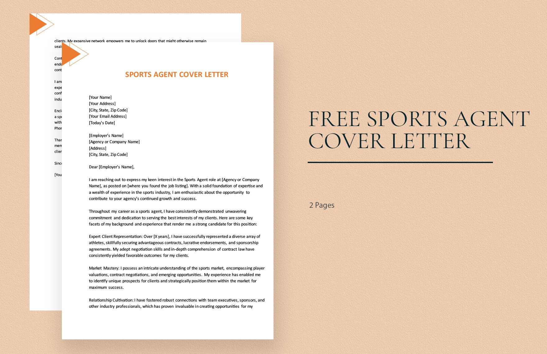 Sports Agent Cover Letter