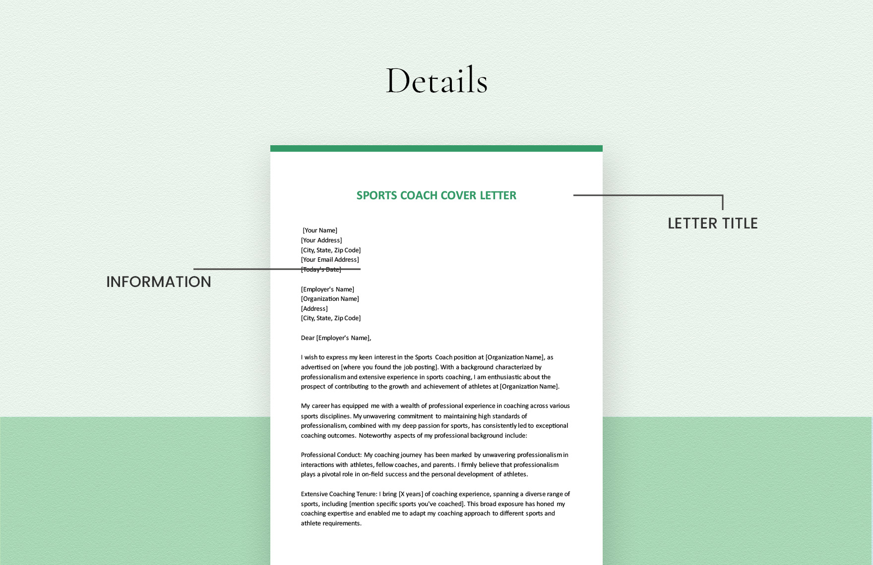 Sports Coach Cover Letter