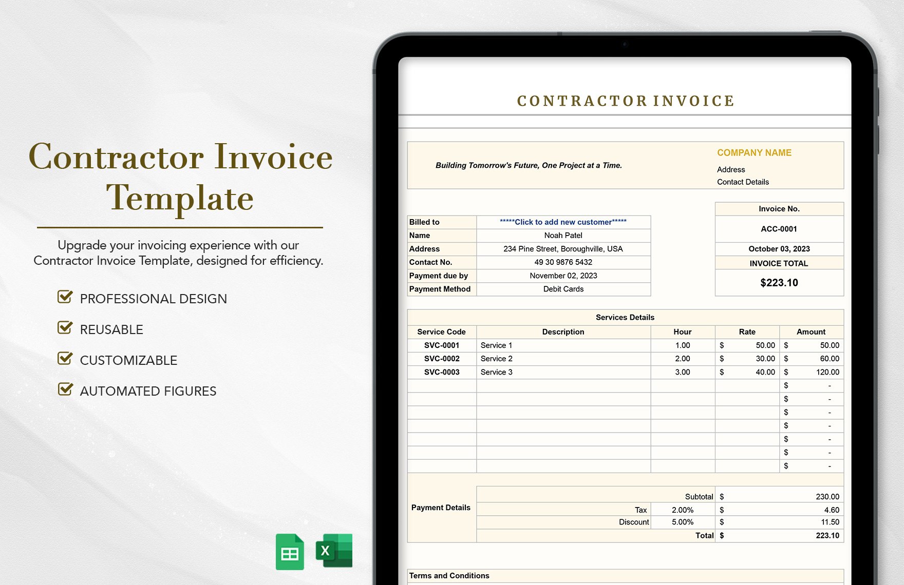 Contractor Invoice Template