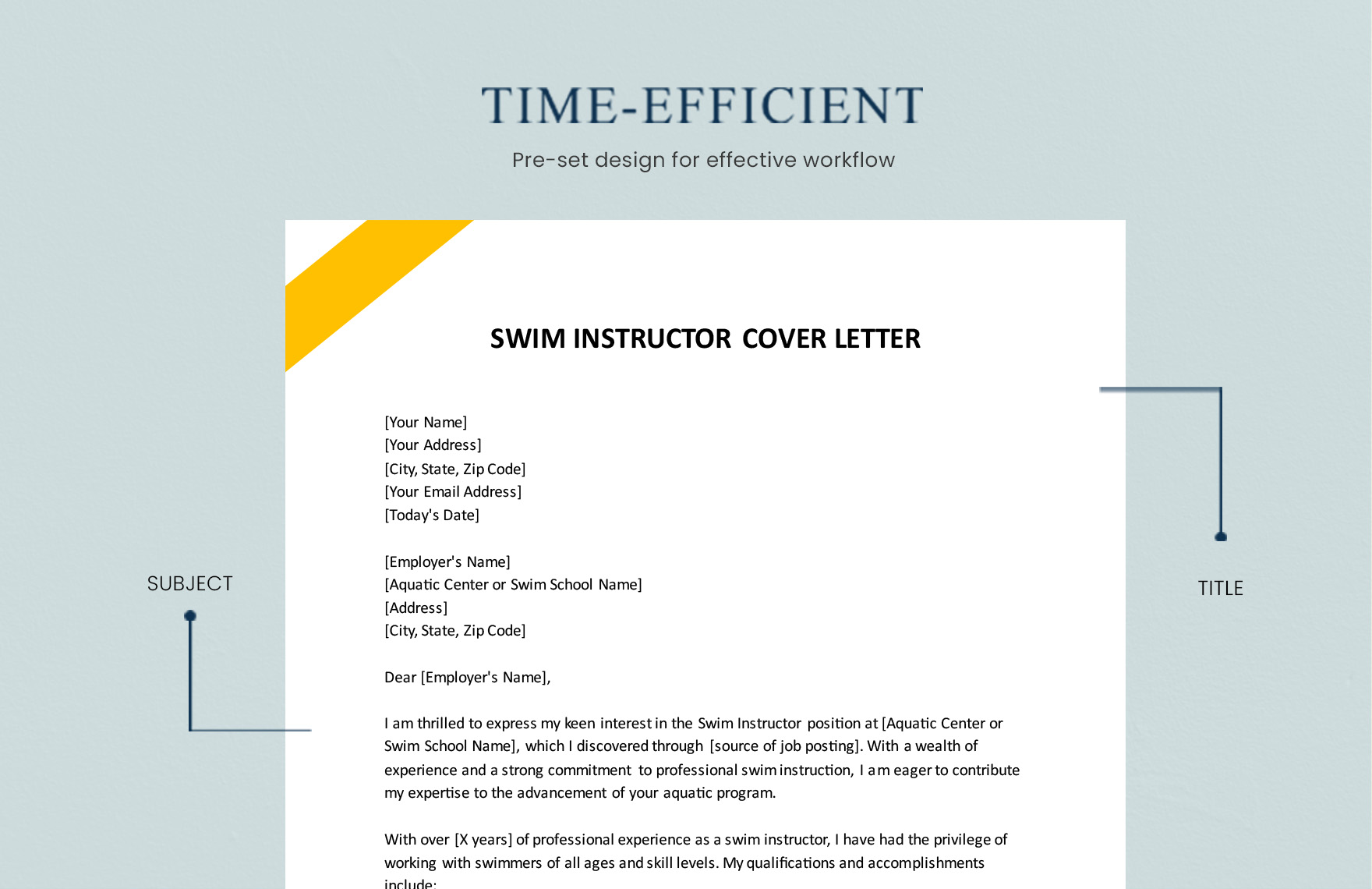 Swim Instructor Cover Letter