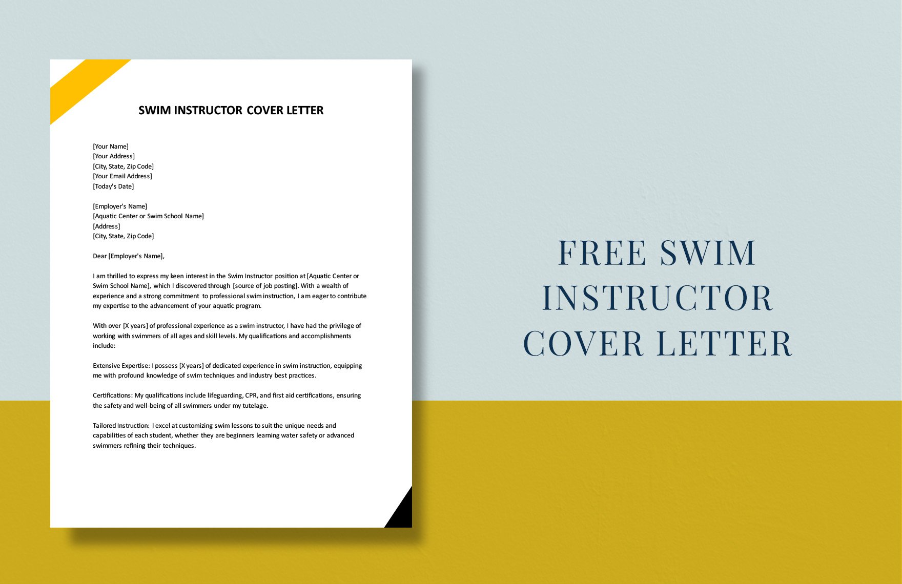 Swim Instructor Cover Letter