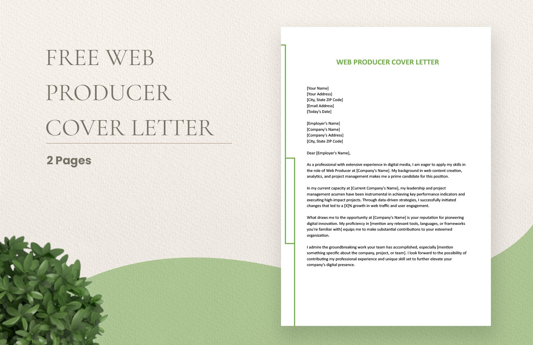 Web Producer Cover Letter
