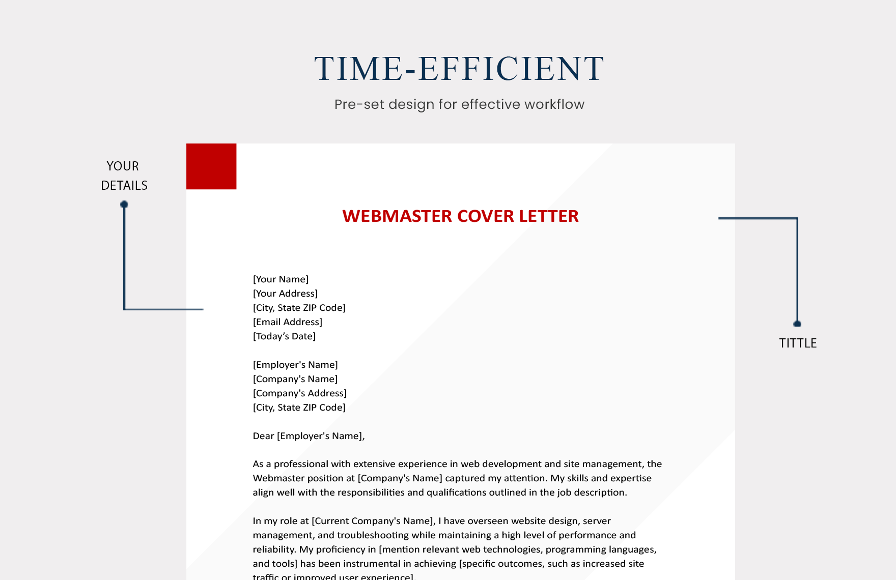 Webmaster Cover Letter