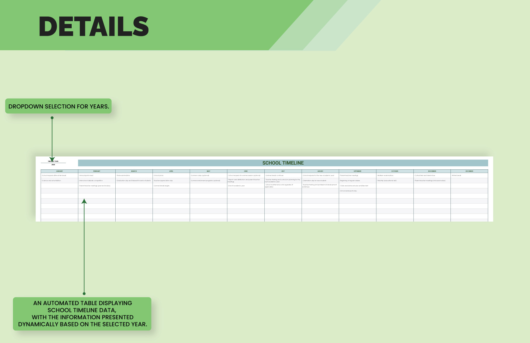 School Timeline Template