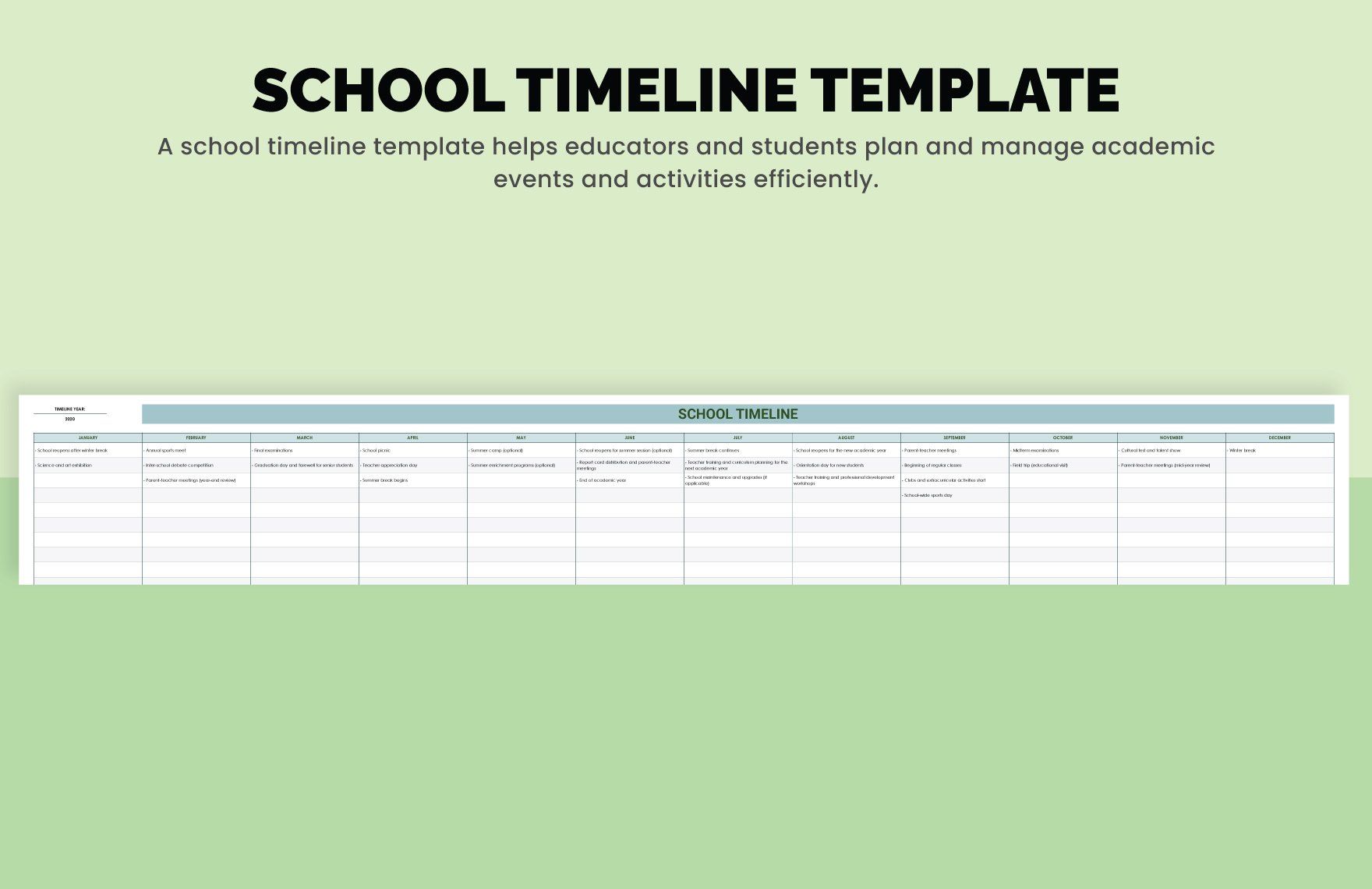 School Timeline Template