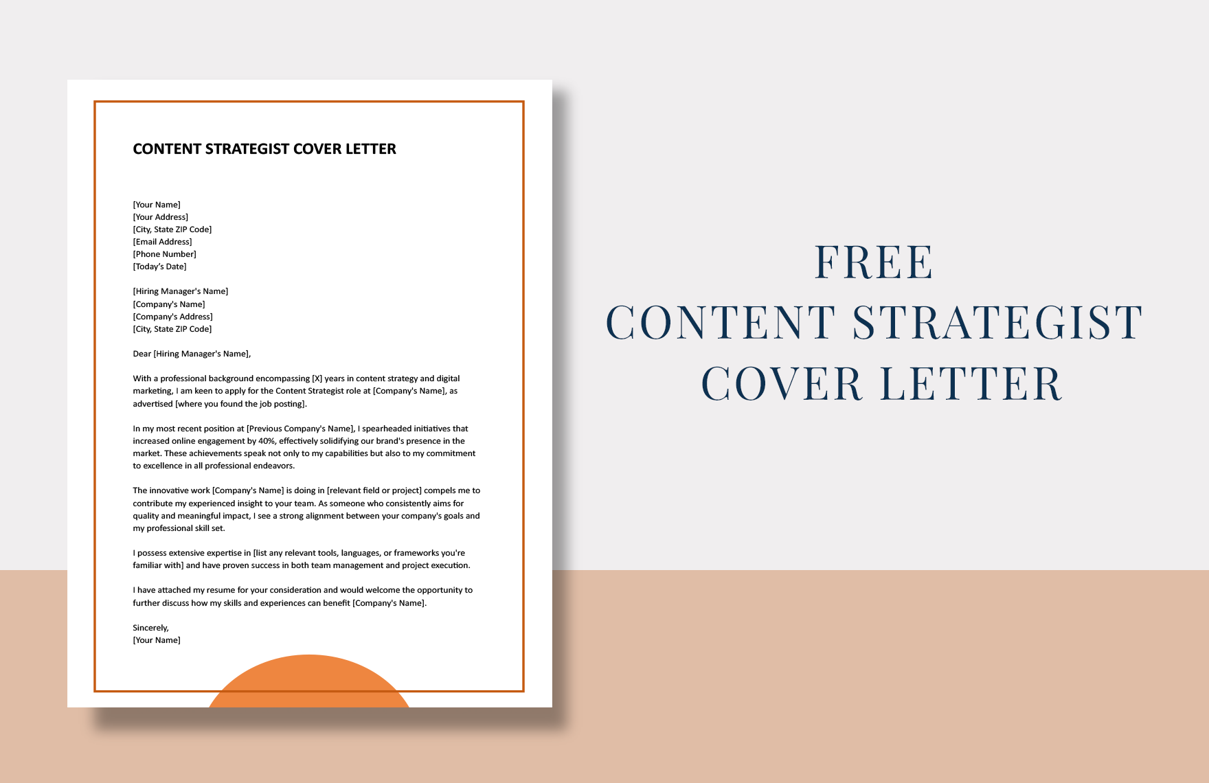 Content Strategist Cover Letter in Word, Google Docs