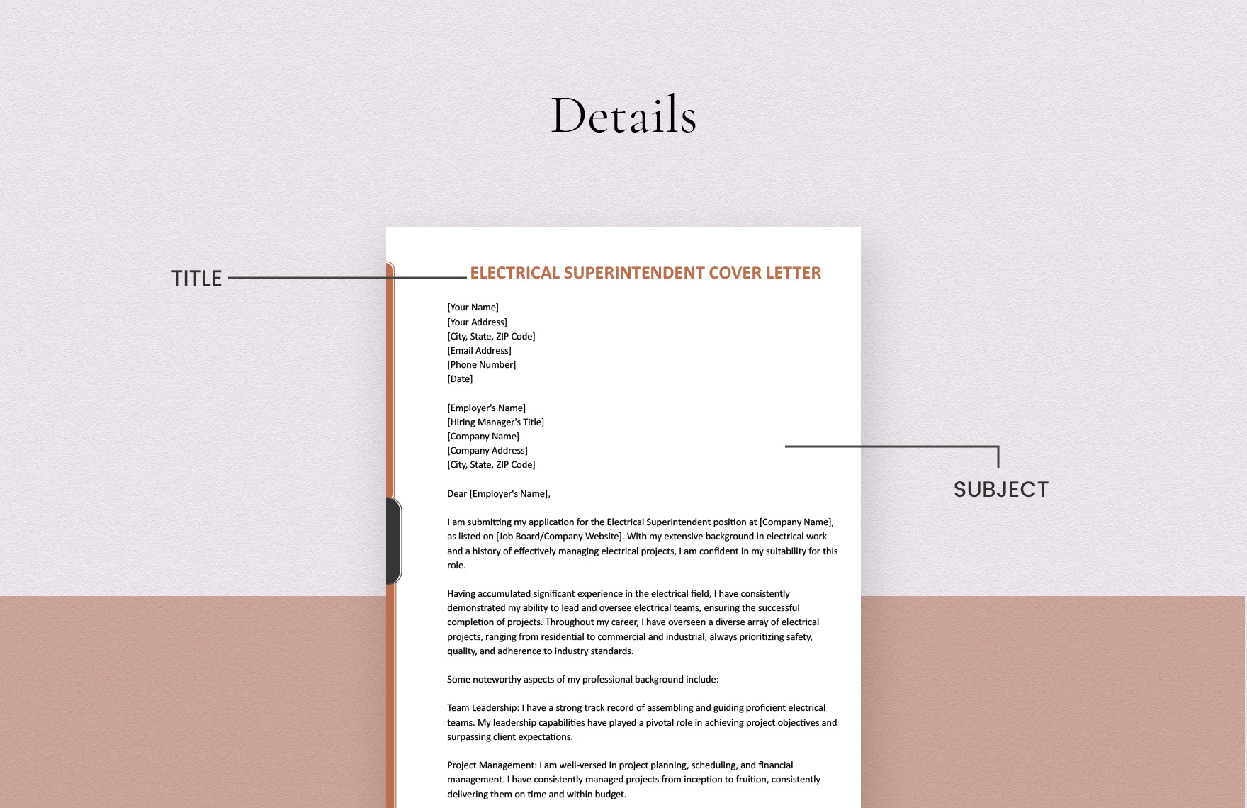 Electrical Superintendent Cover Letter