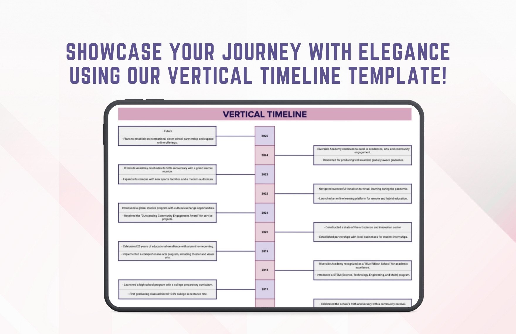 Vertical Timeline Template