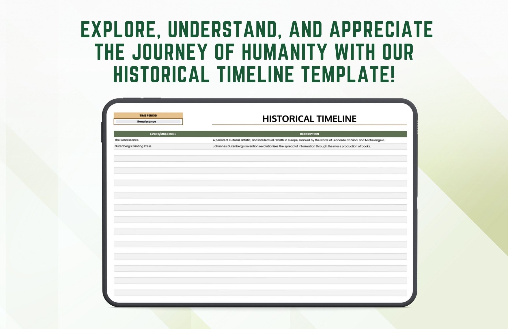 Historical Timeline Template