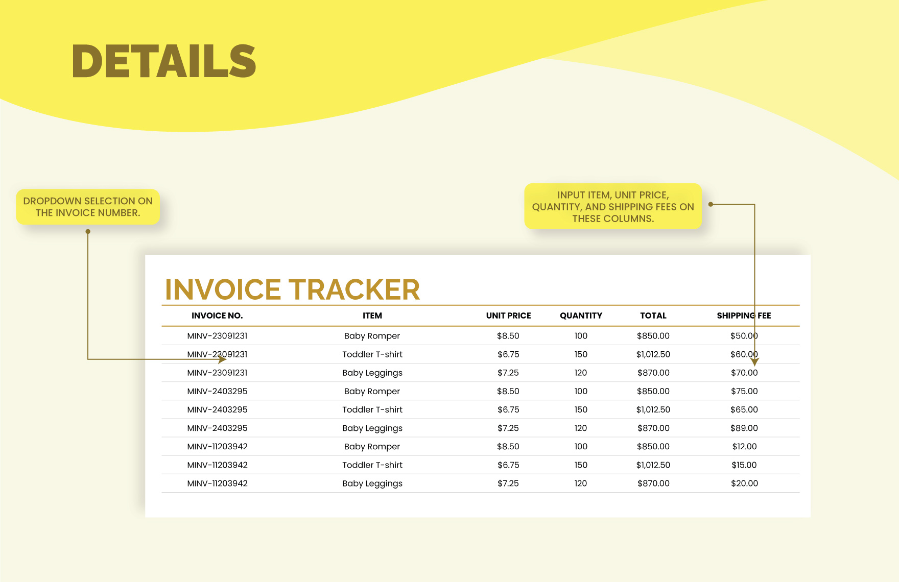 Manufacturing Invoice Template