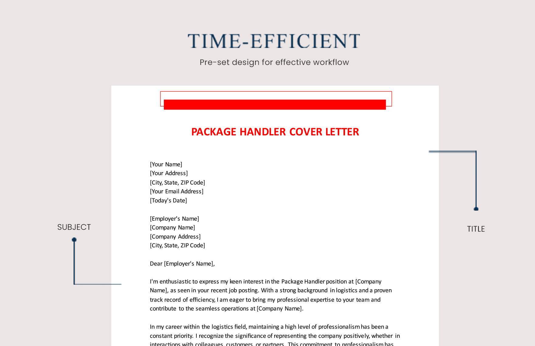 Package Handler Cover Letter