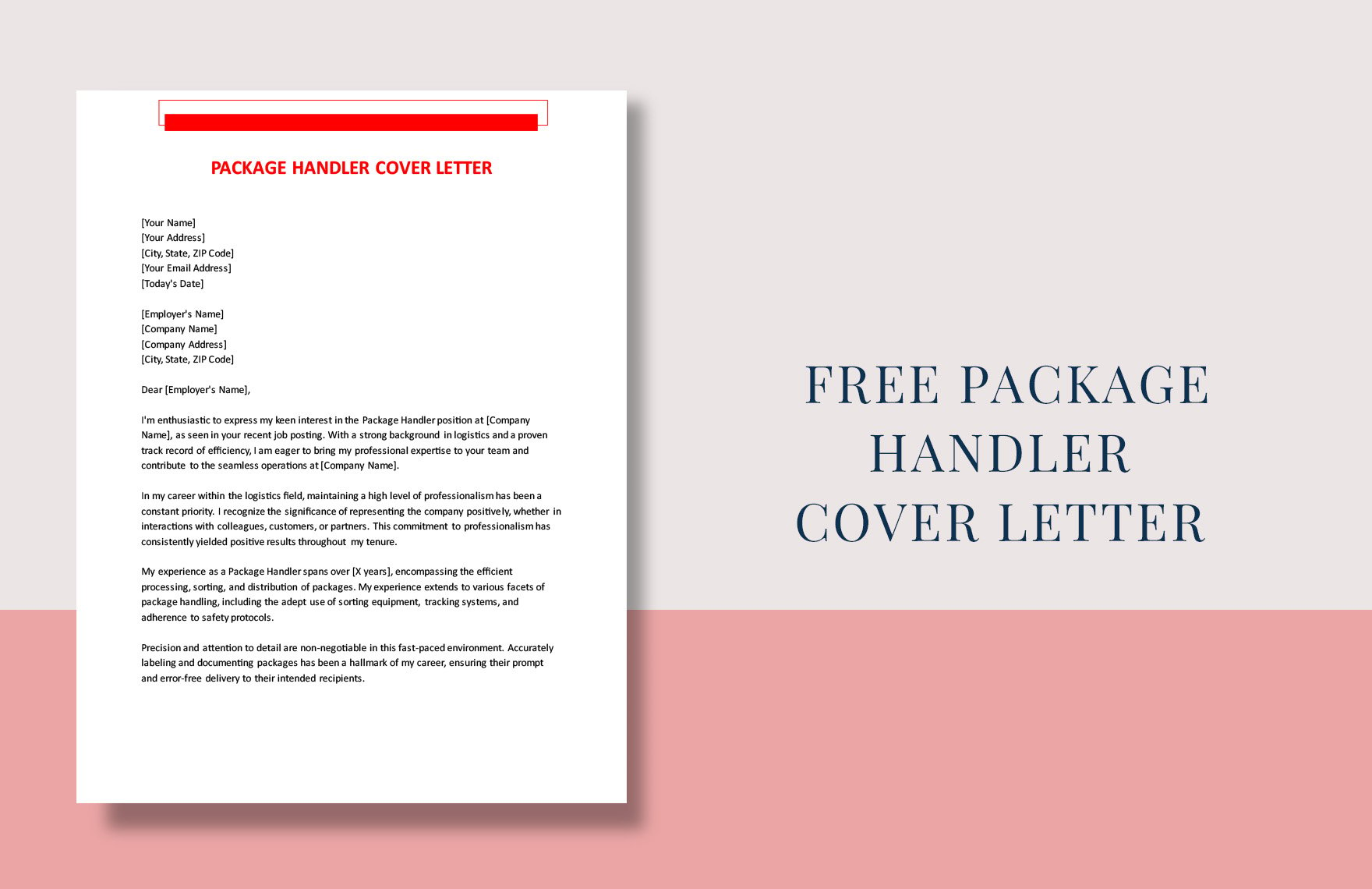Package Handler Cover Letter in Word, Google Docs, PDF