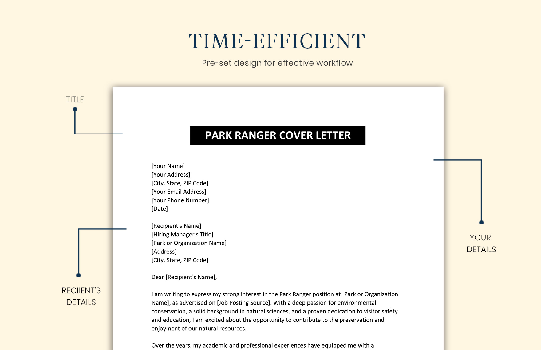 park ranger cover letter reddit