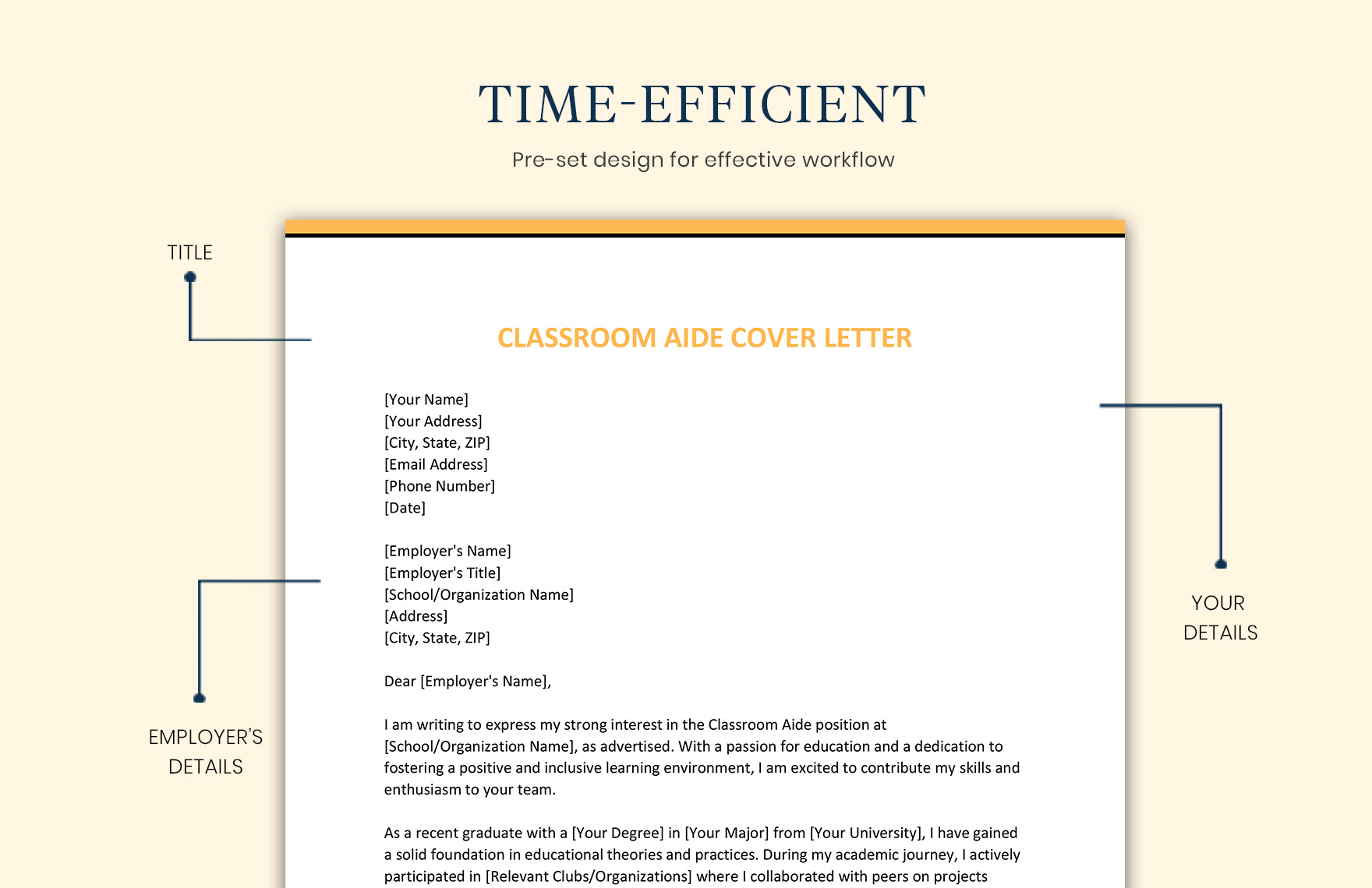 Classroom Aide Cover Letter