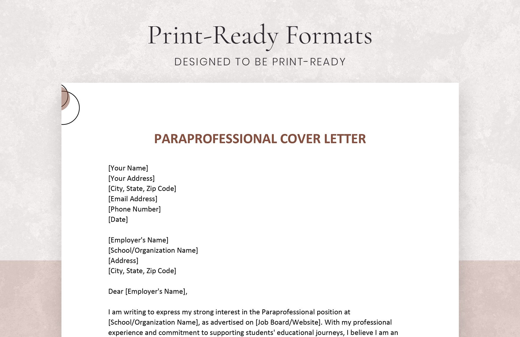 Paraprofessional Cover Letter