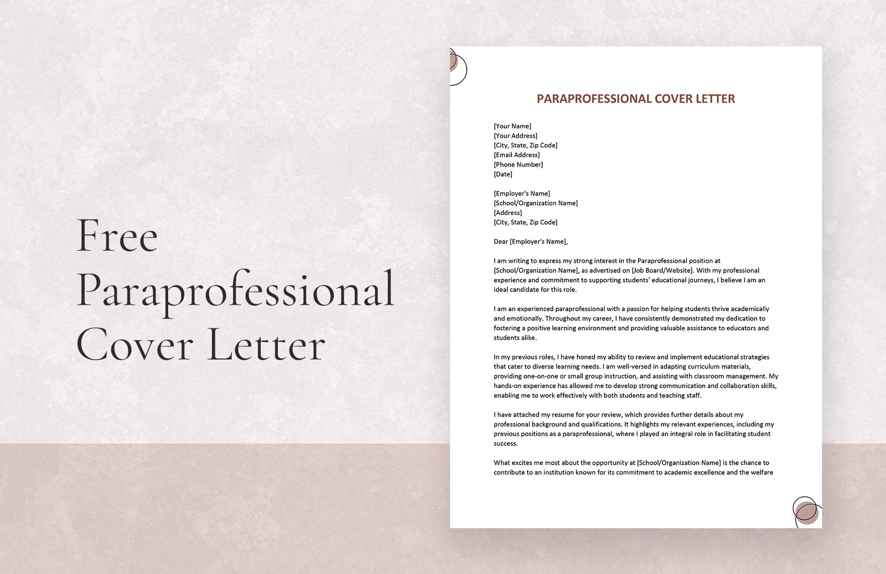 Paraprofessional Cover Letter