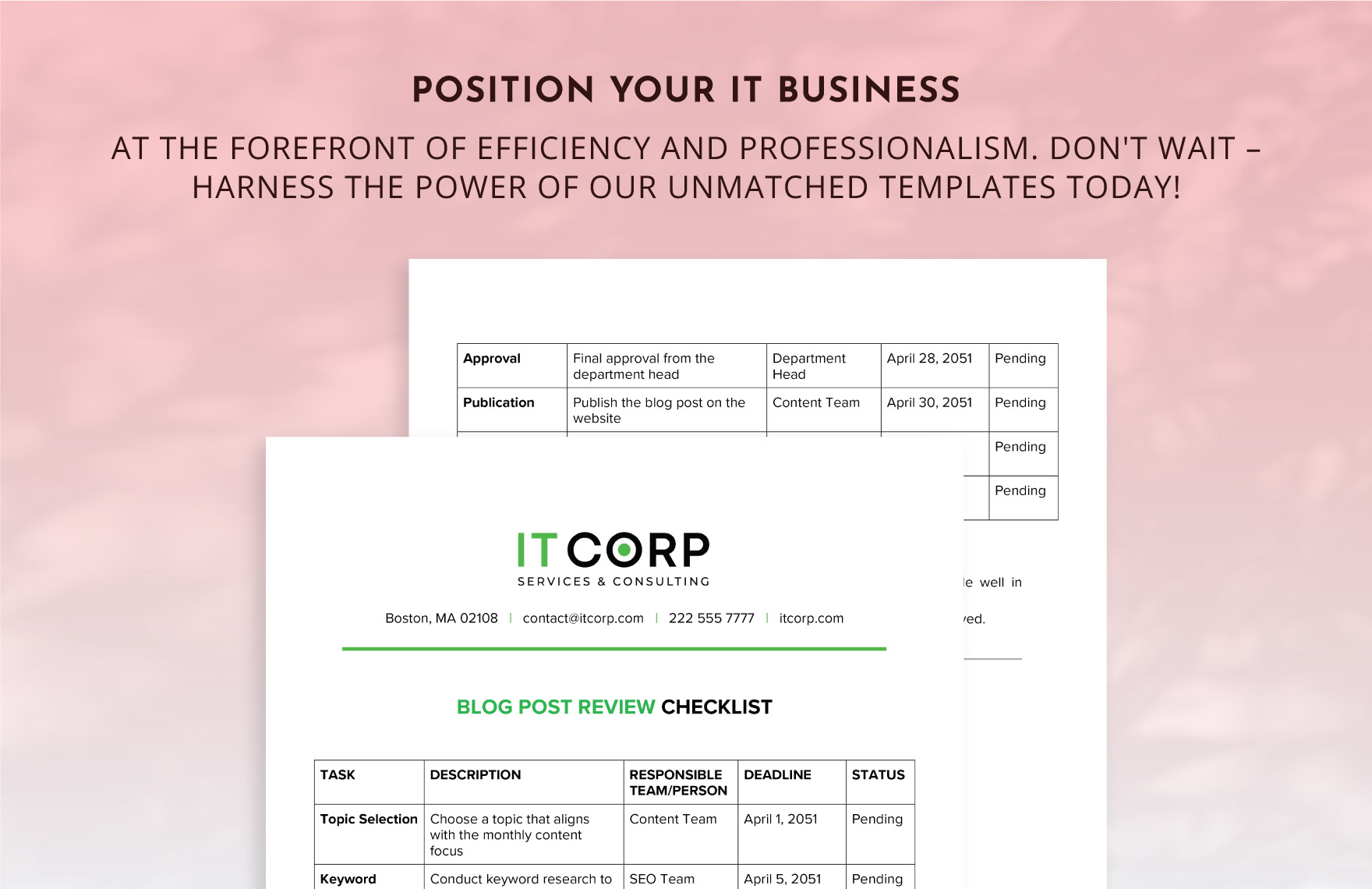 Blog Post Review Checklist Template