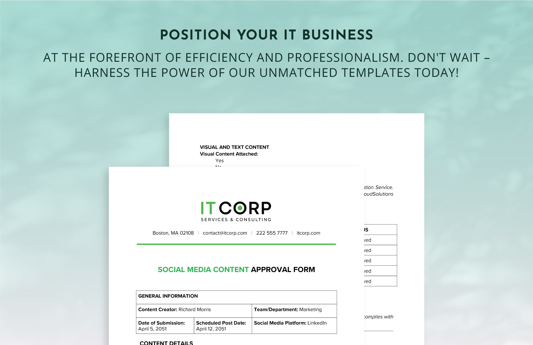 Social Media Content Approval Form Template