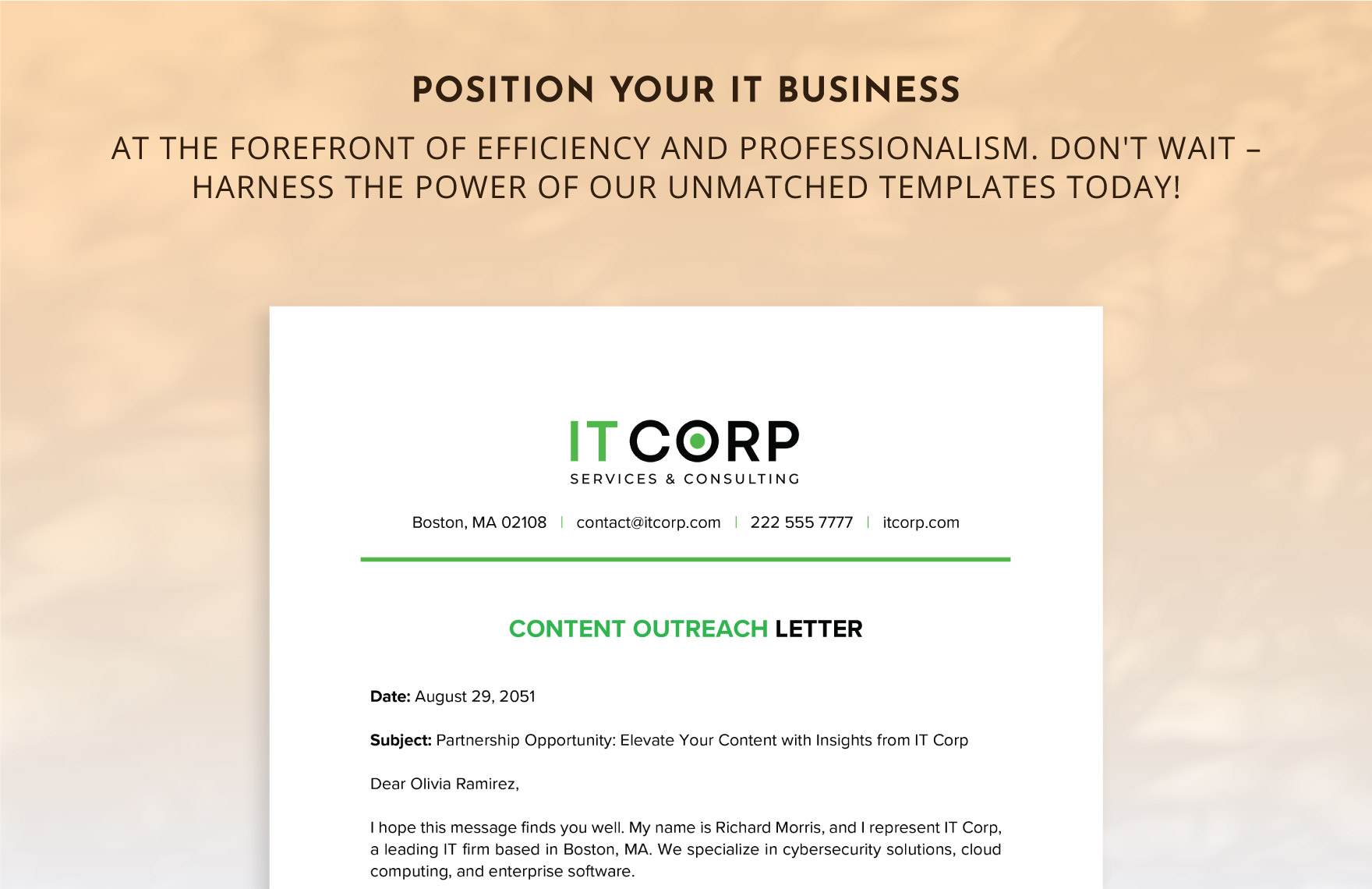 Content Outreach Letter Template