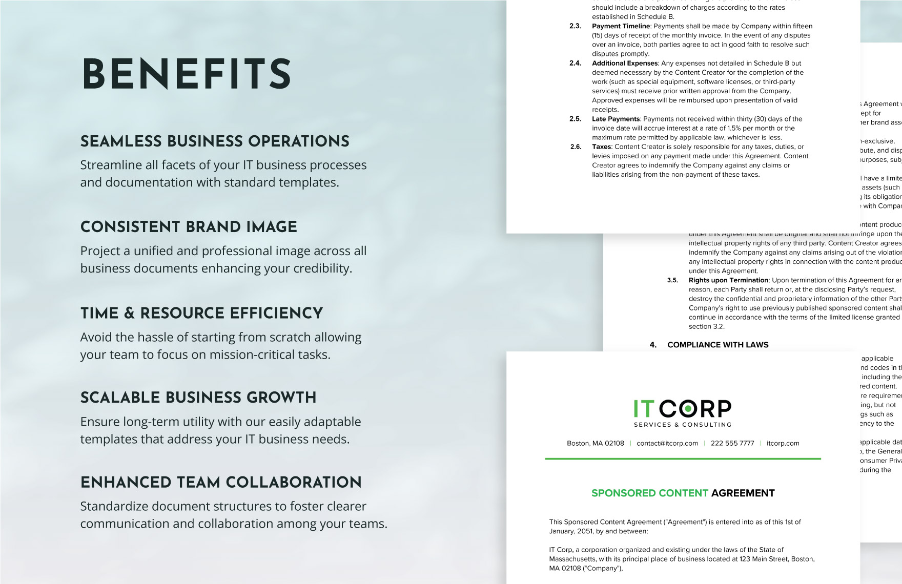 Sponsored Content Agreement Template