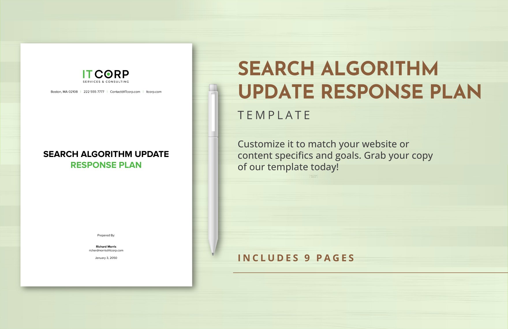 Search Algorithm Update Response Plan Template in Word, Google Docs, PDF