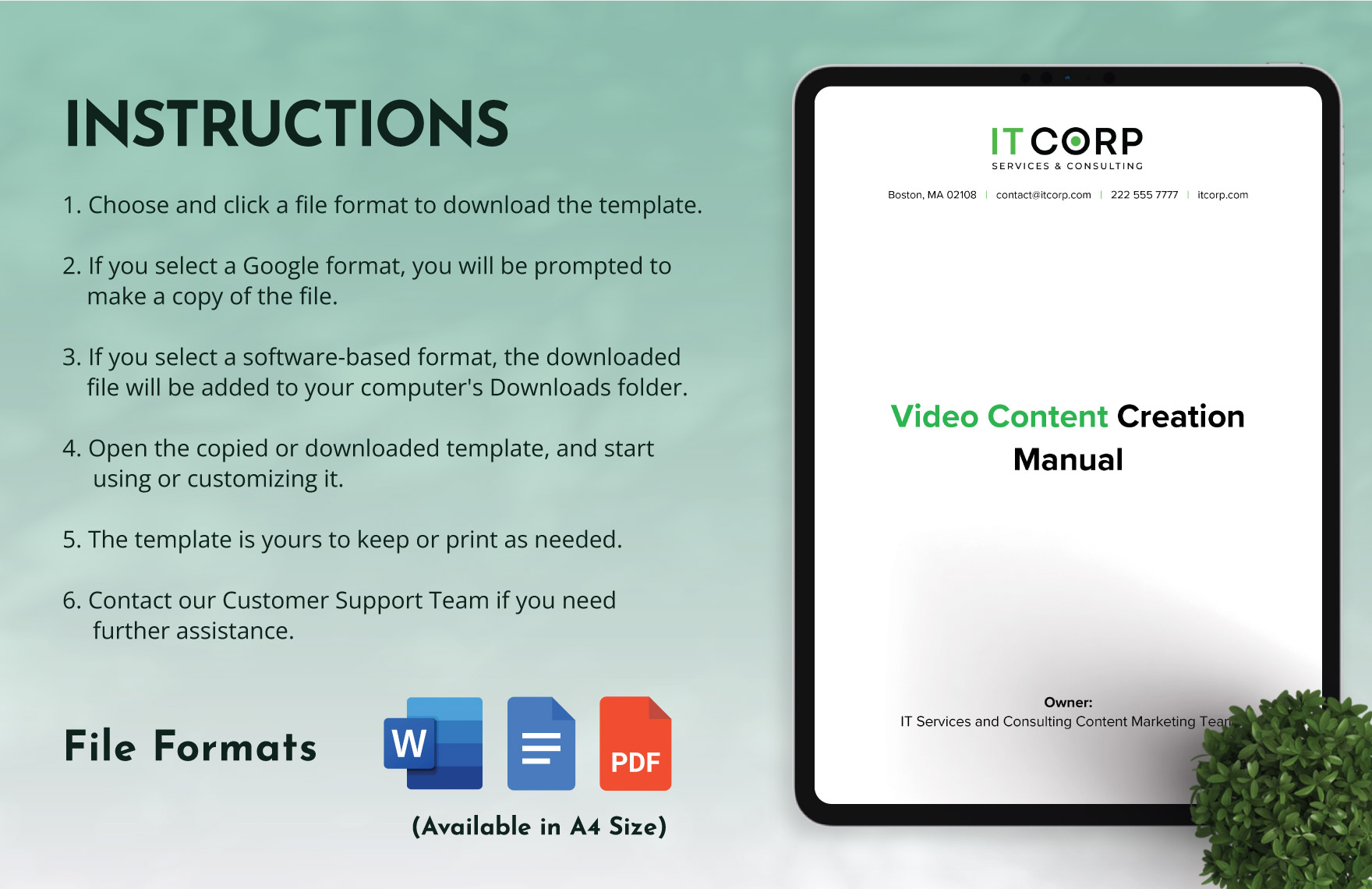 Video Content Creation Manual Template