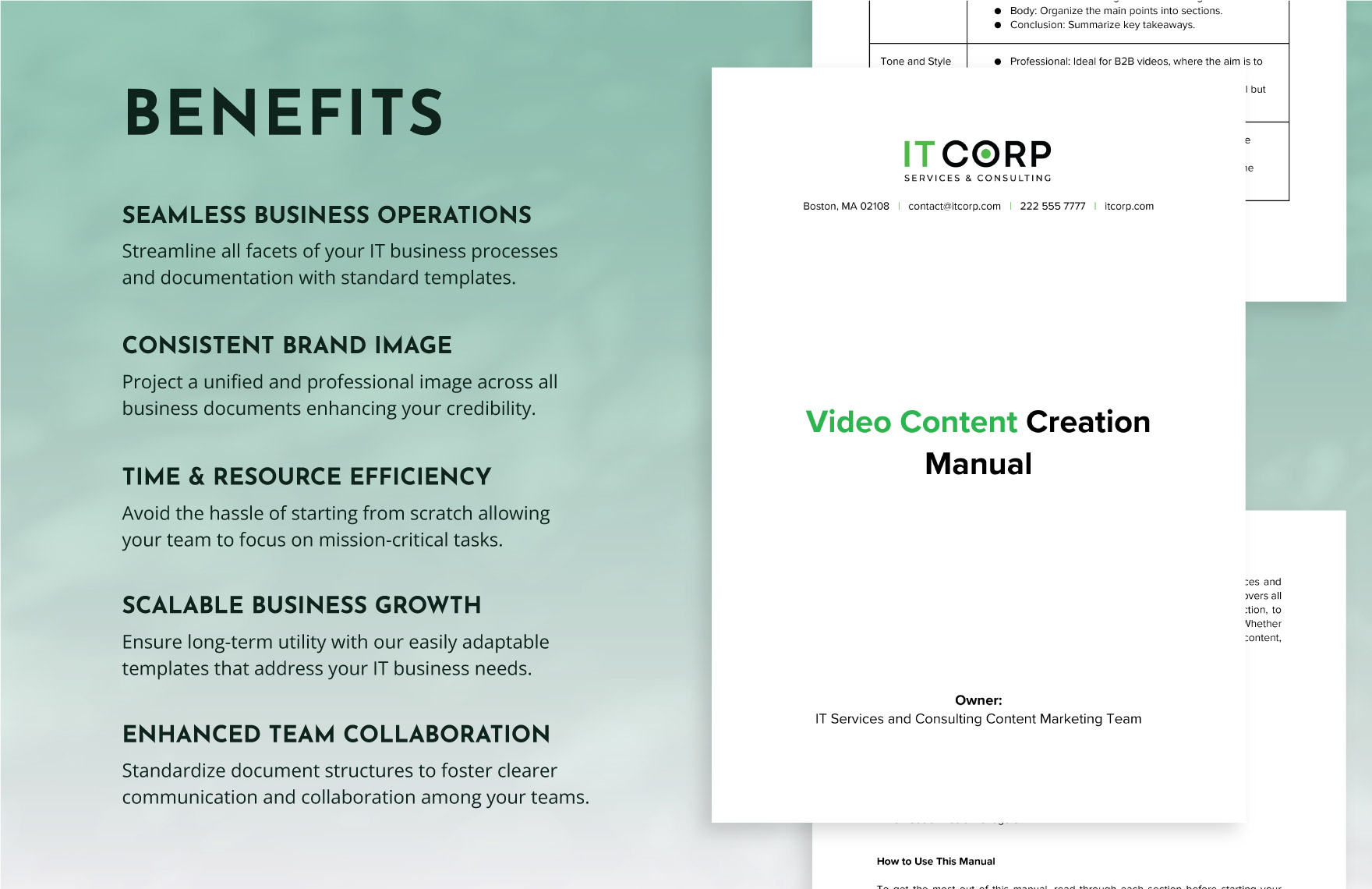 Video Content Creation Manual Template