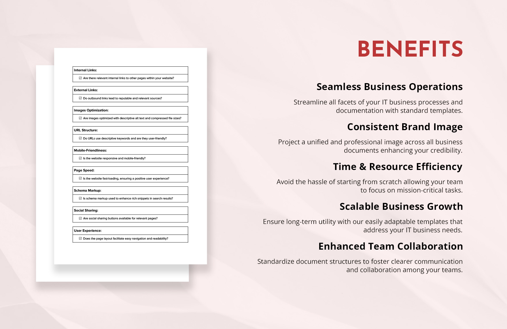 On-page SEO Evaluation Form Template