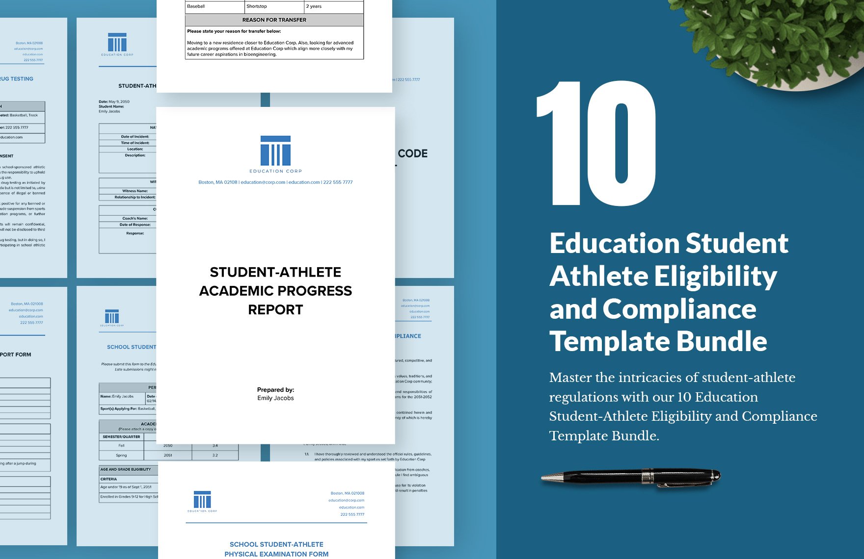 10 Education Student-Athlete Eligibility and Compliance Template Bundle