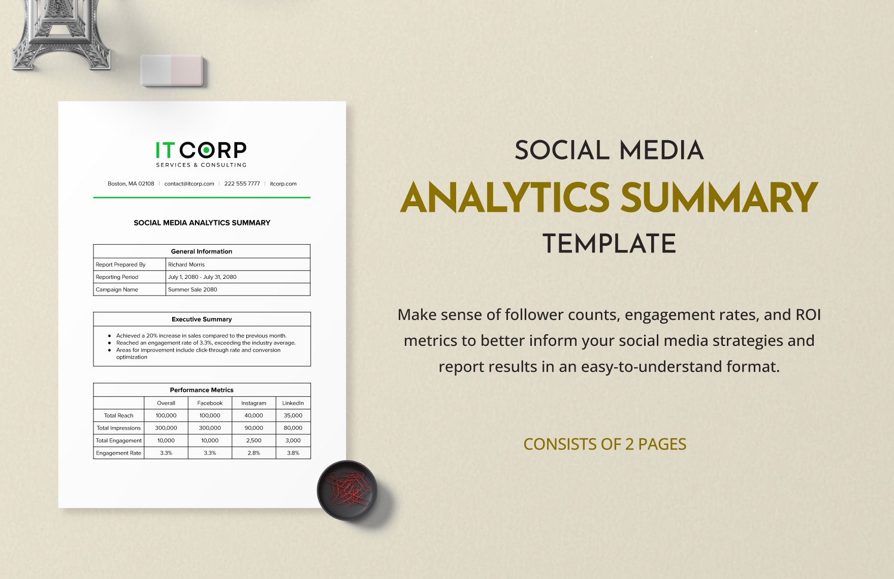 Social Media Analytics Summary Template