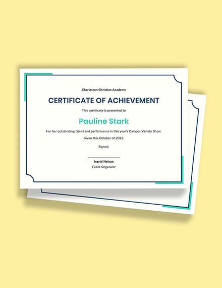 Talent Show Certificate of Achievement Template