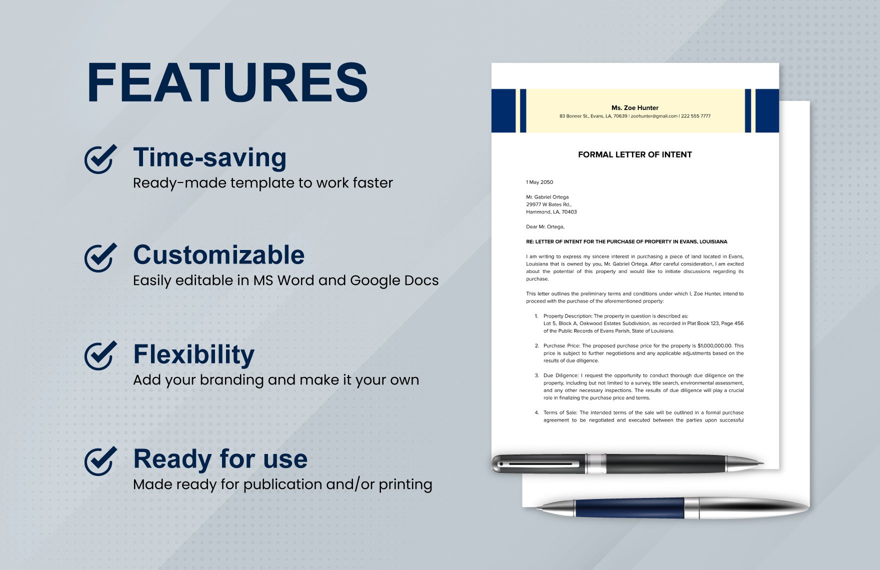 Formal Letter of Intent Template