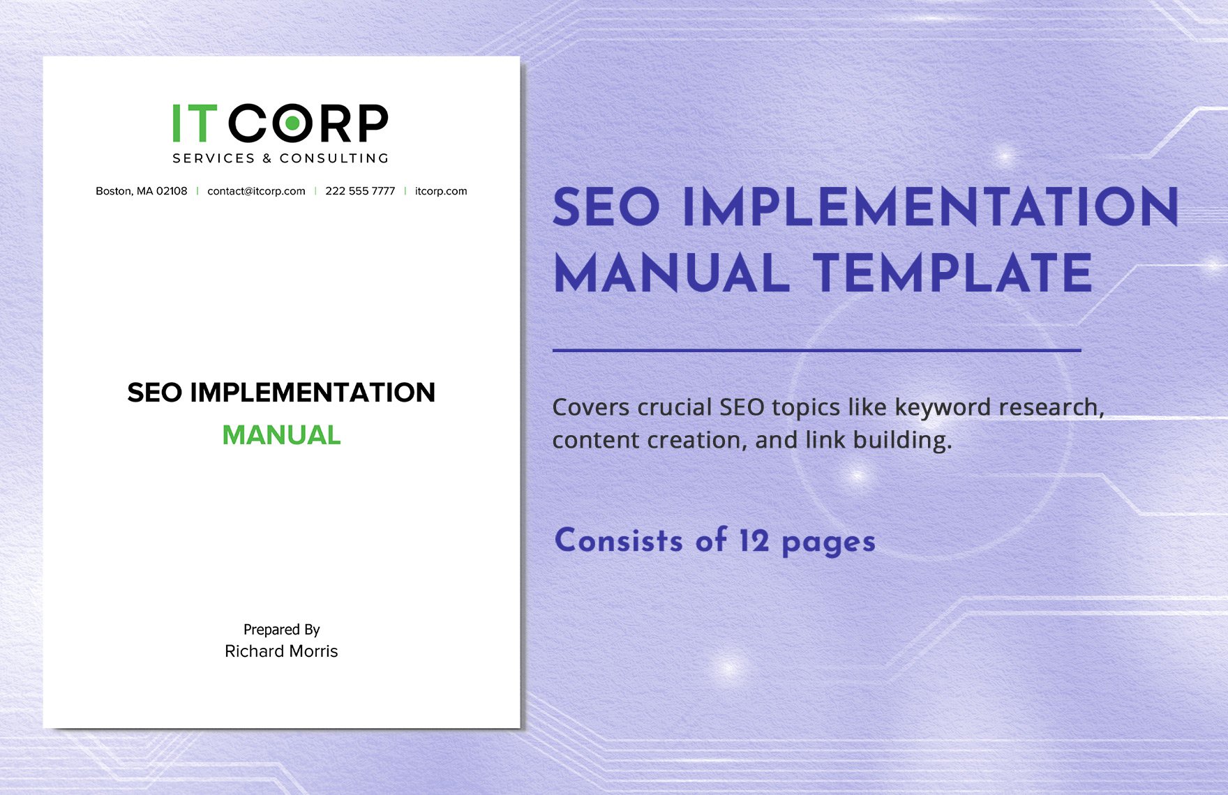 SEO Implementation Manual Template in Word, Google Docs, PDF
